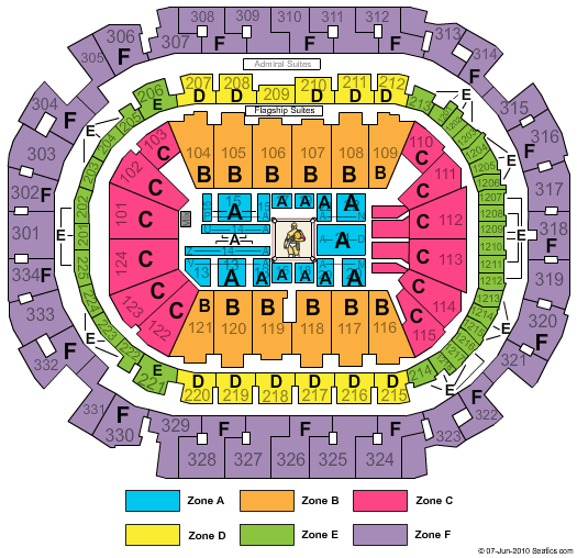 American Airlines Center WWE Zone Seating Chart